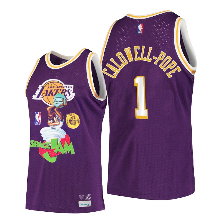 Men's Los Angeles Lakers Kentavious Caldwell-Pope #1 NBA Diamond Space Jam Purple Basketball Jersey NEZ5883ON